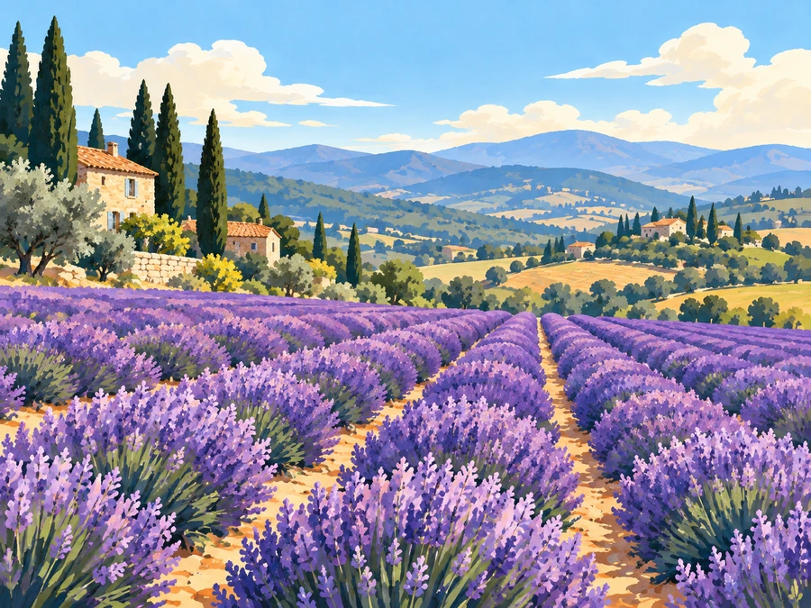 Lavender Field — finished reference painting