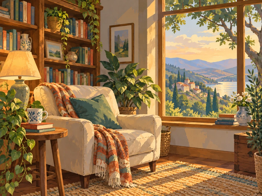 Reading Nook — finished reference painting