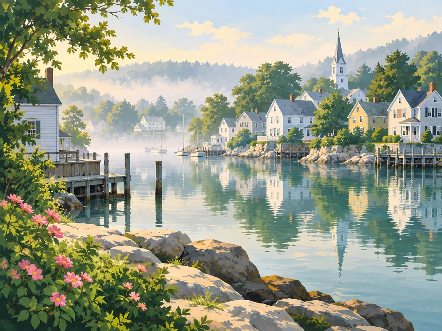 Watertown Morning — finished reference painting